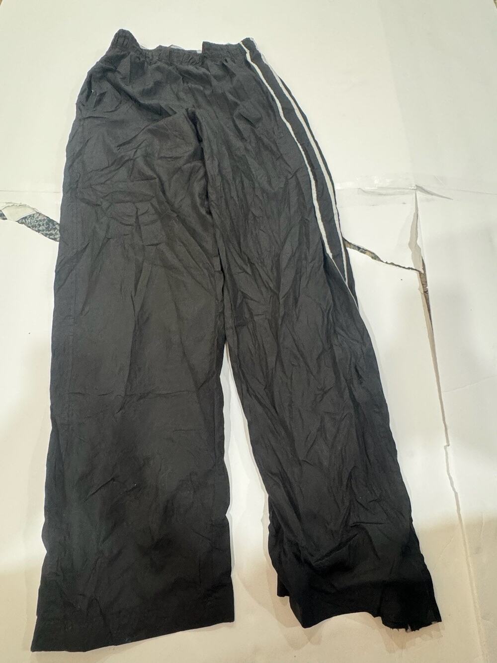 Y2K Starter Track Pants Men’s S Black Loose Lightweight Sports Logo Zip Ankle